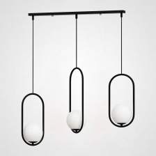 Подвесной светильник HOOP-TRIO Черный, Эллипс S+L+S, Планка