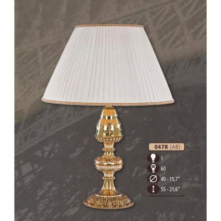 Интерьерная настольная лампа 047R 047R/1 AB BEIGE SHADE фото 1